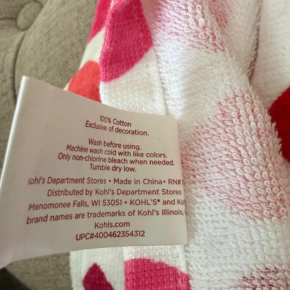 New Kohl's Celebrate Together Valentine's Day Hearts Kitchen Towel 2-Pack